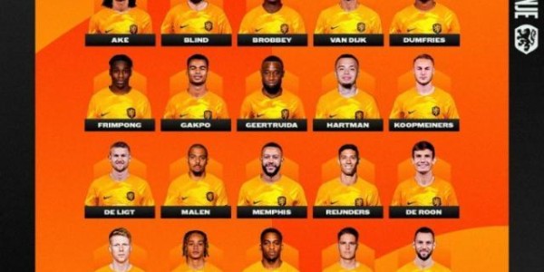 荷兰3月大名单：范戴克领衔，赖恩德斯、西蒙斯在列